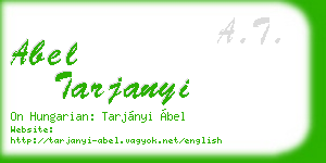 abel tarjanyi business card